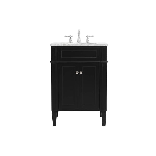 Elegant Decor 24 Inch Single Bathroom Vanity In Black VF12524BK